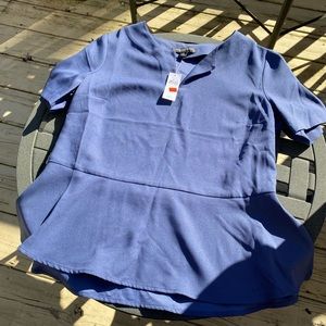 Banana Republic peplum blue/grey top